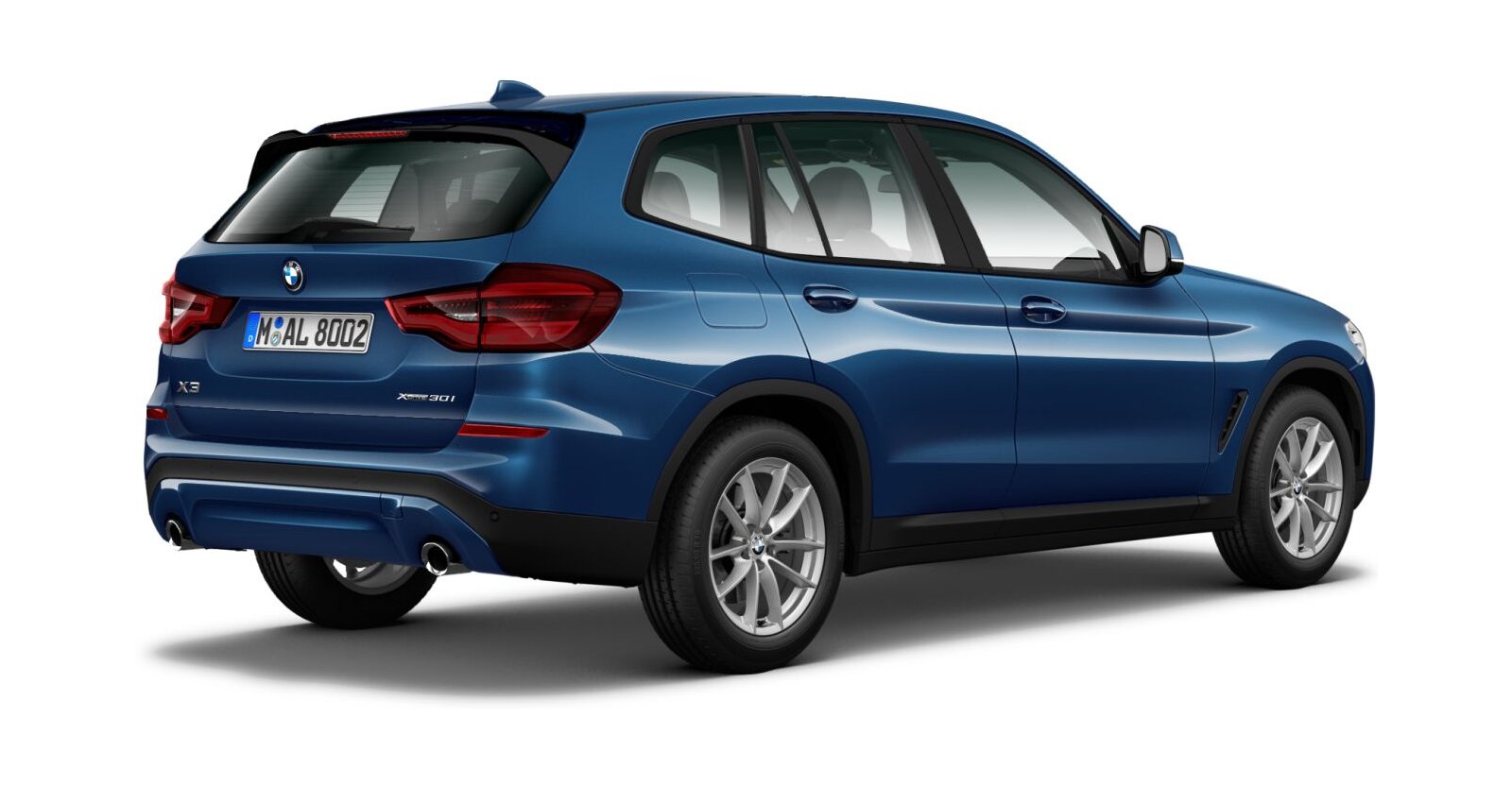 BMW BMW X in Blau von hinten BMW BMW X in Blau von hinten