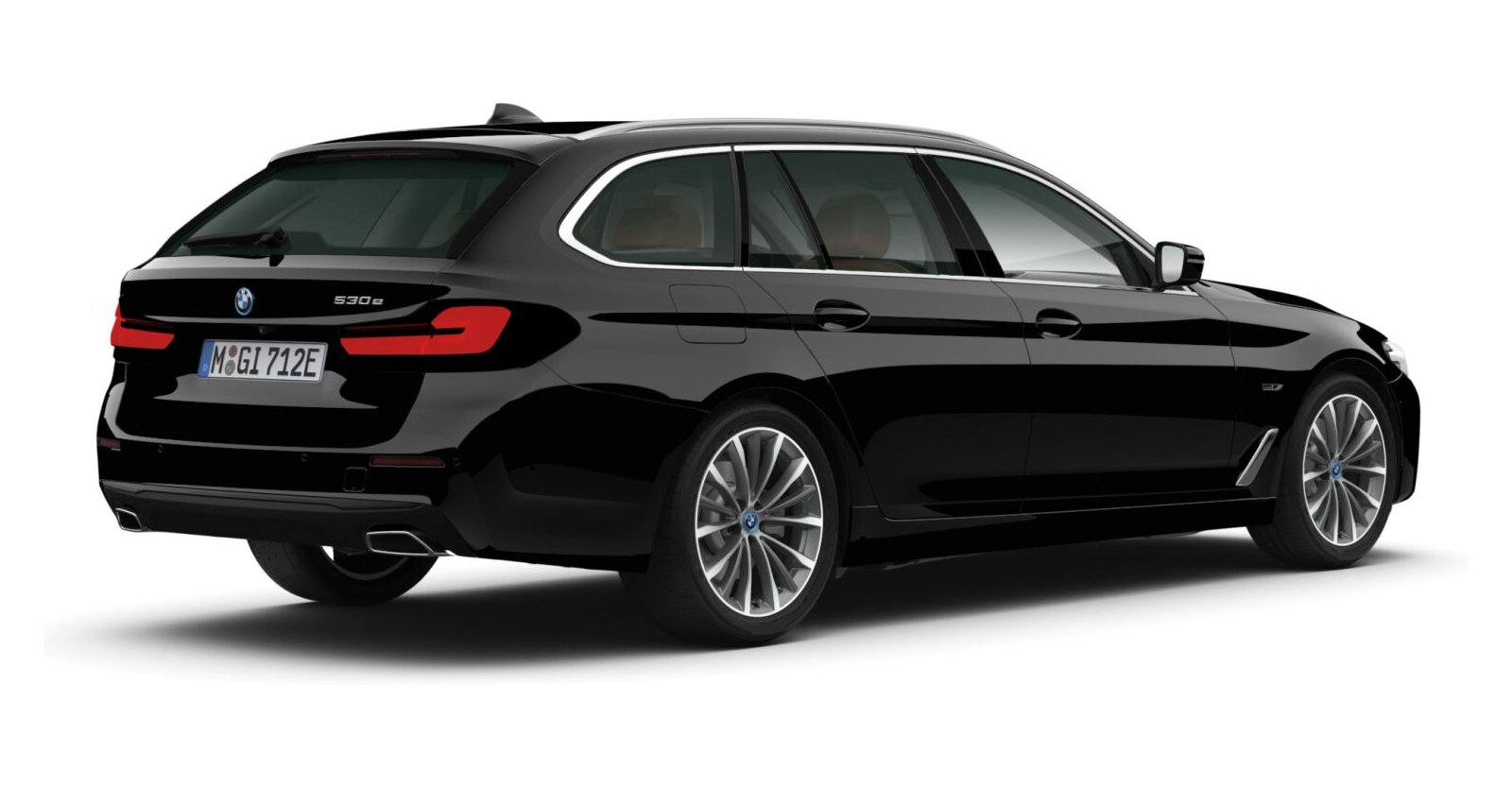 BMW BMW 5er in Schwarz von hinten