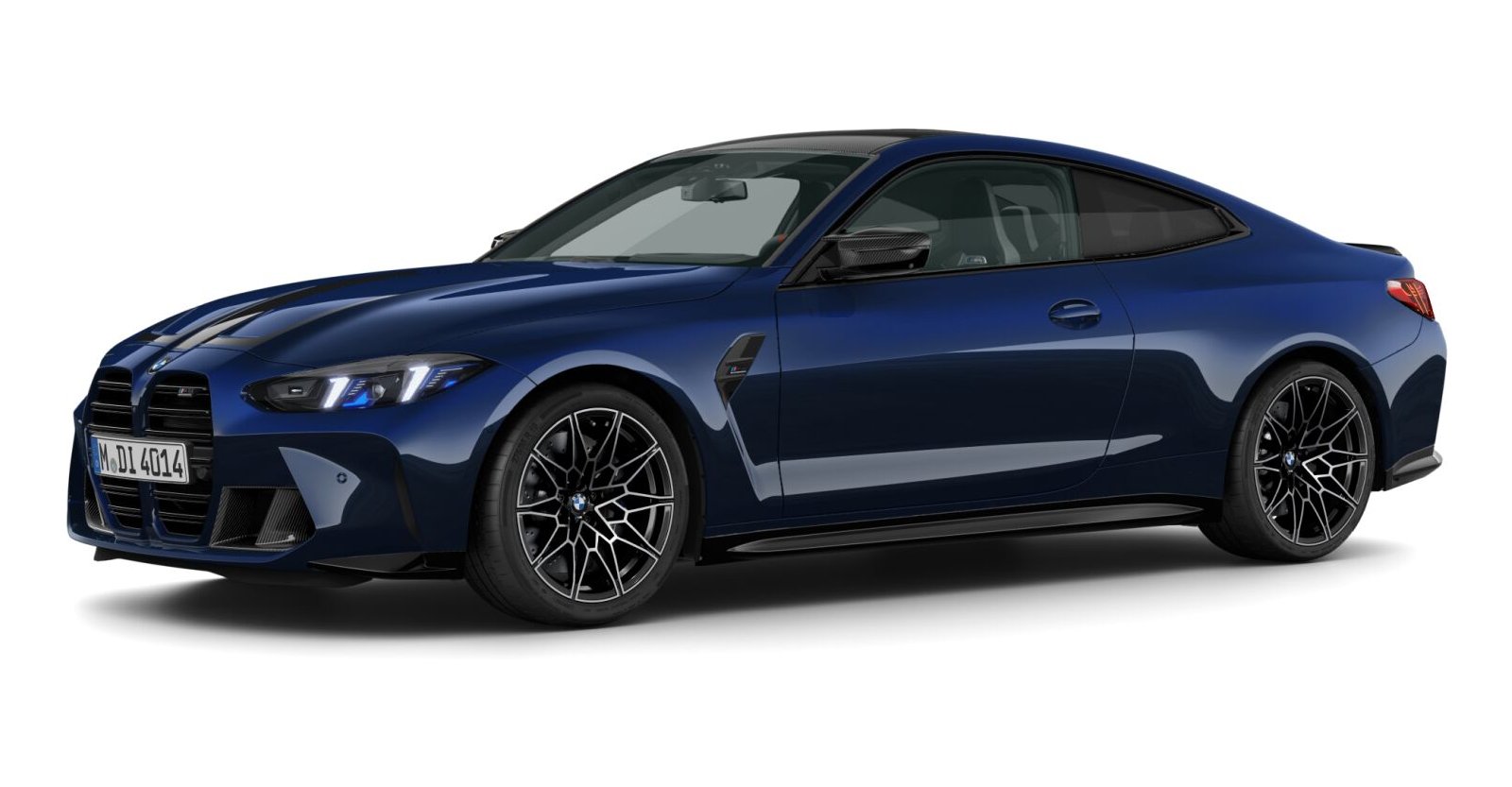 BMW M4 Competition Coupé in Blau von vorne