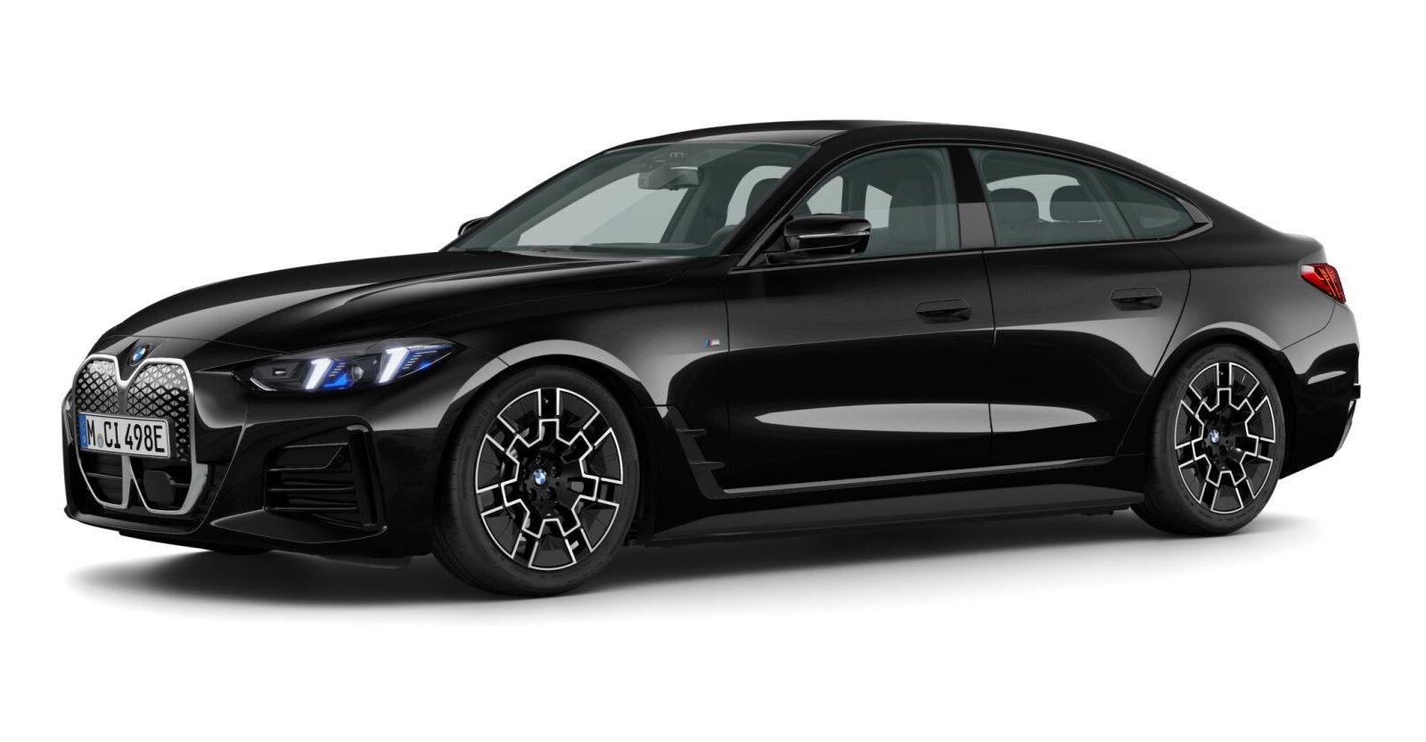 BMW i4 xDrive40 Gran Coupé in Schwarz von vorne