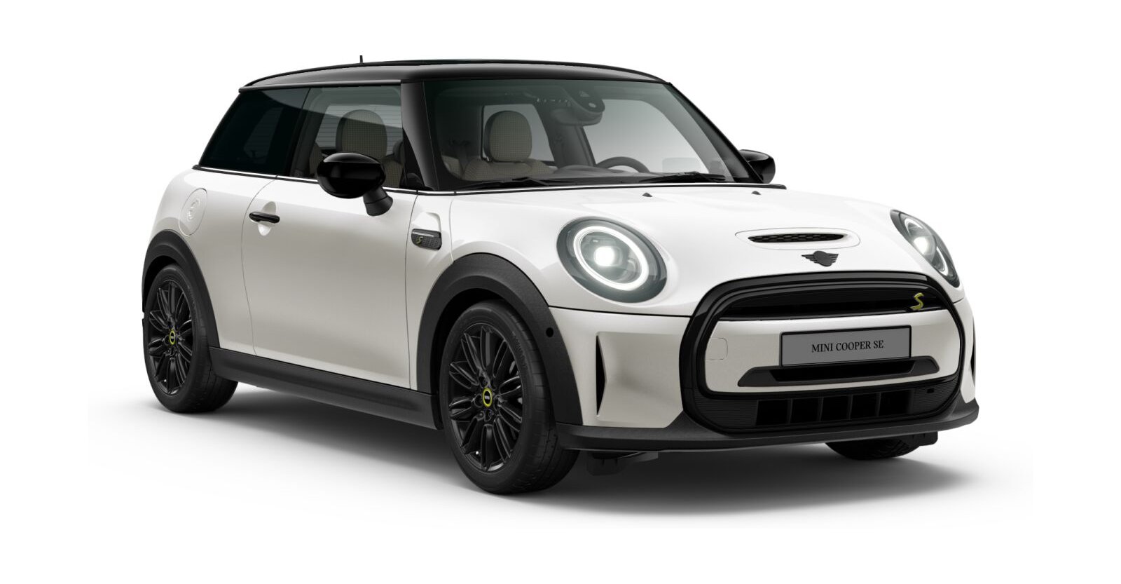 MINI Cooper SE in Weiß von vorne