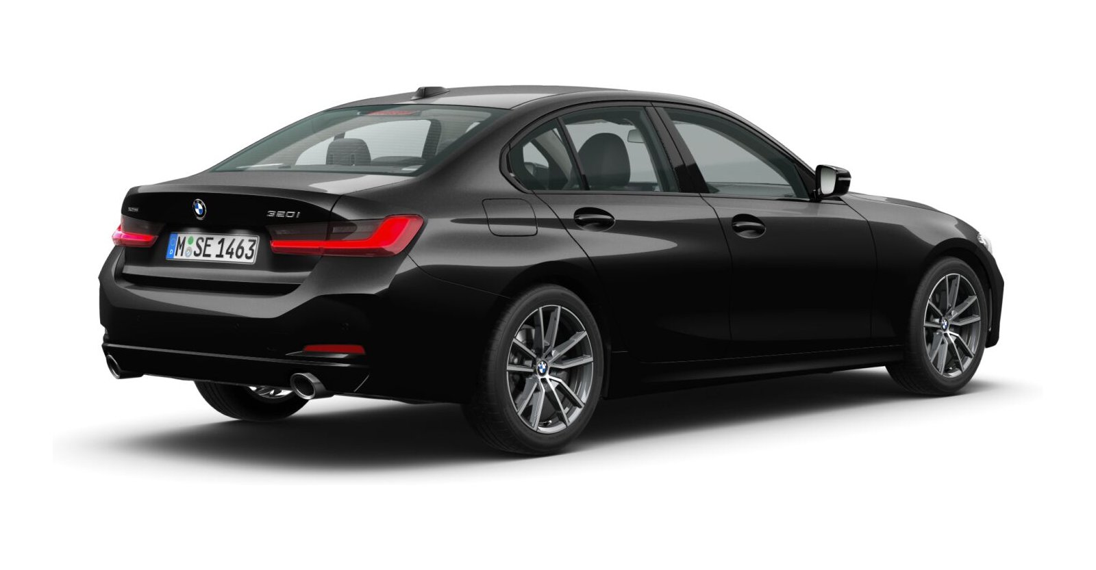 BMW BMW 3er in Schwarz von hinten BMW BMW 3er in Schwarz von hinten