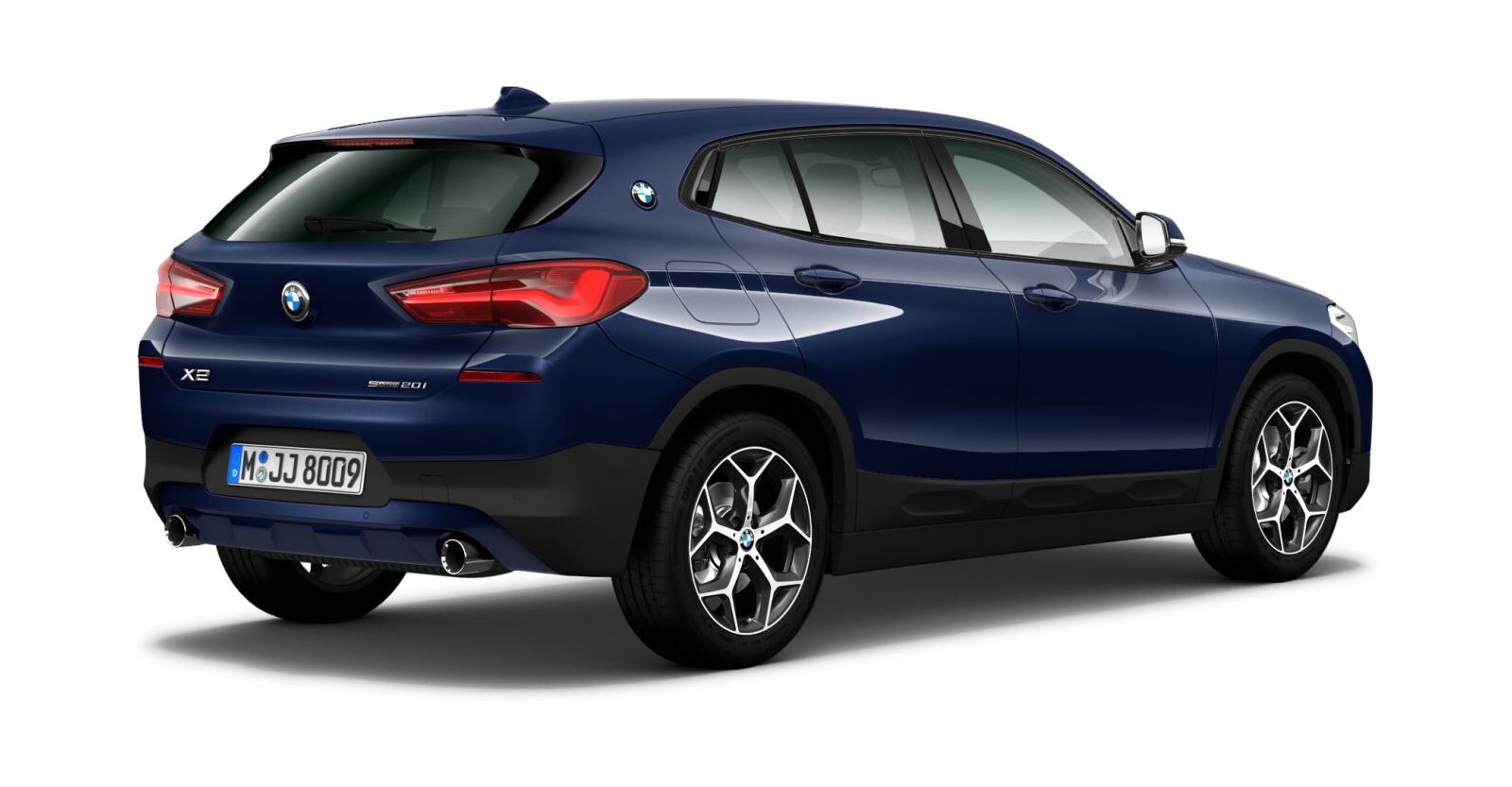 BMW BMW X in Blau von hinten BMW BMW X in Blau von hinten