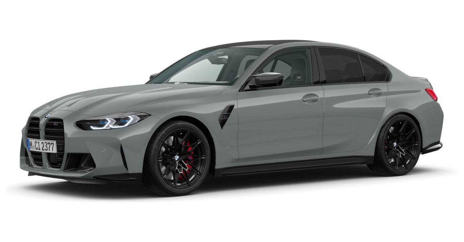 BMW M3 Competition Limousine mit M xDrive in Grau von vorne
