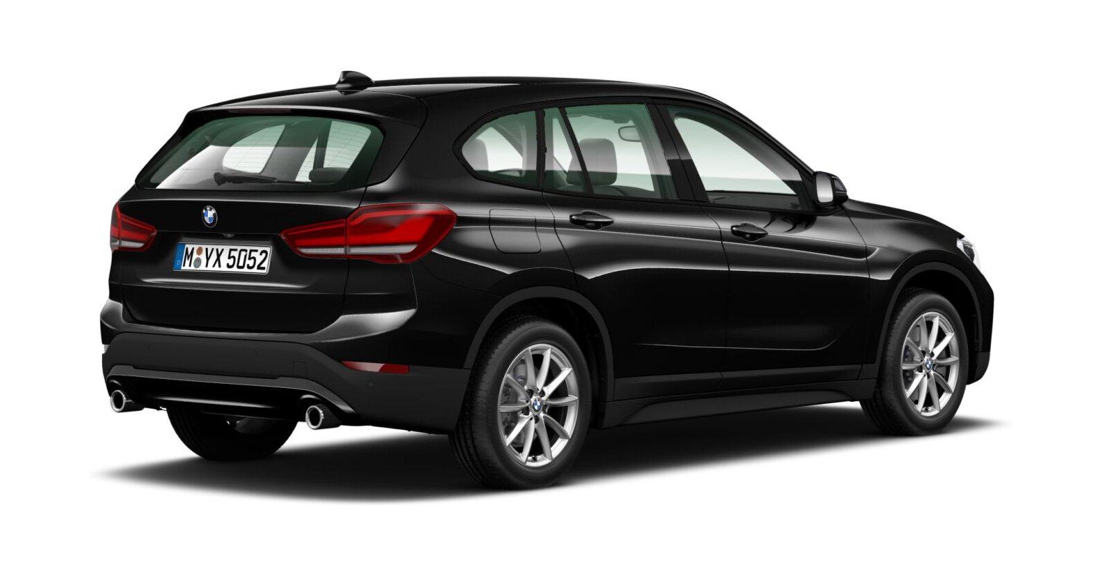 BMW BMW X in Schwarz von hinten