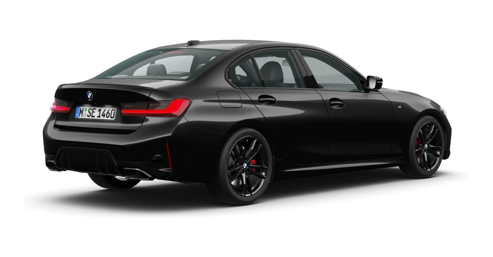 BMW BMW 3er in Schwarz von hinten