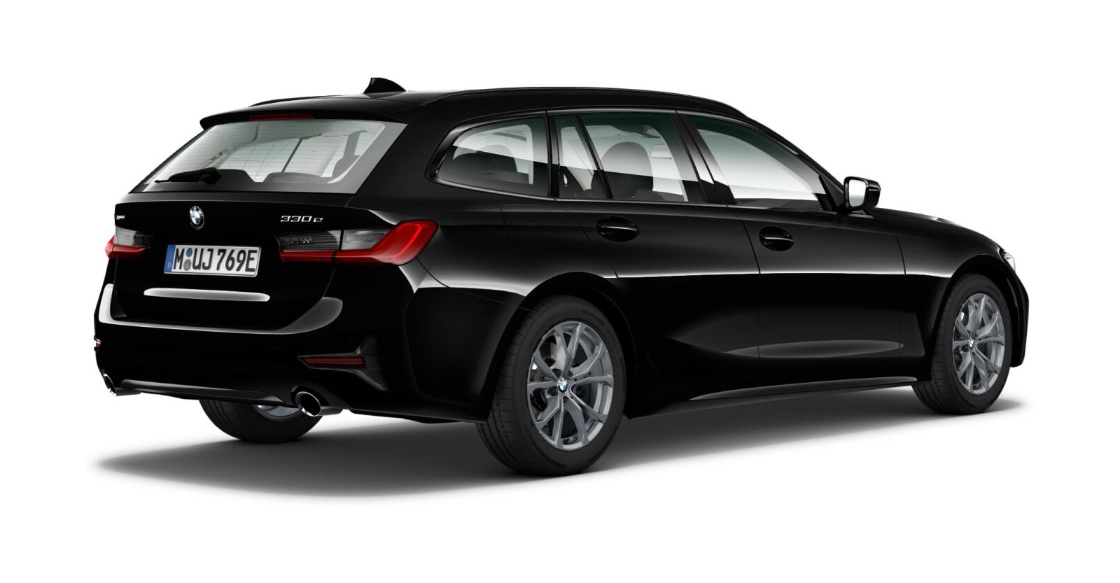 BMW BMW 3er in Schwarz von hinten
