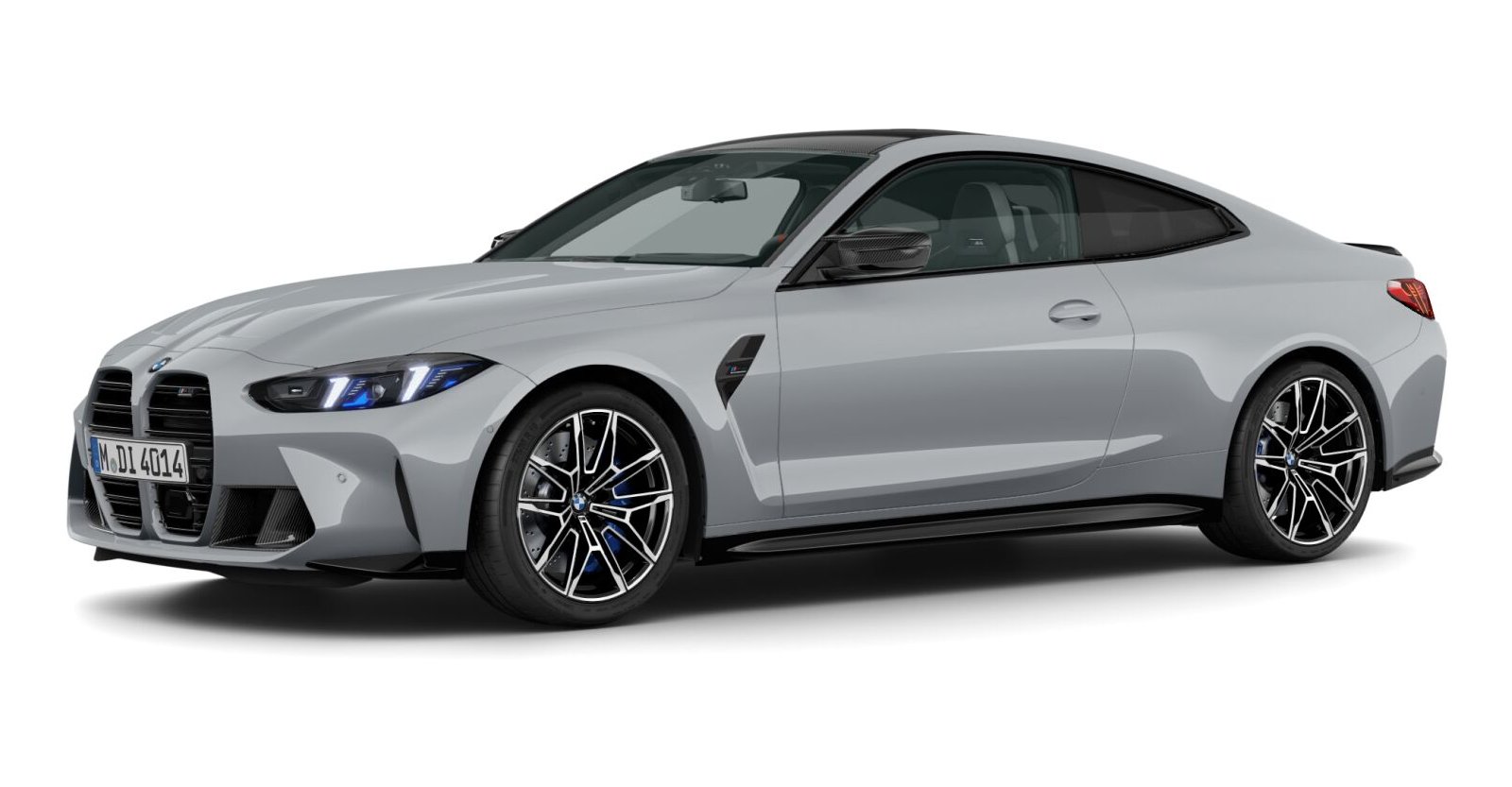 BMW M4 Competition Coupe mit M xDrive in Grau von vorne