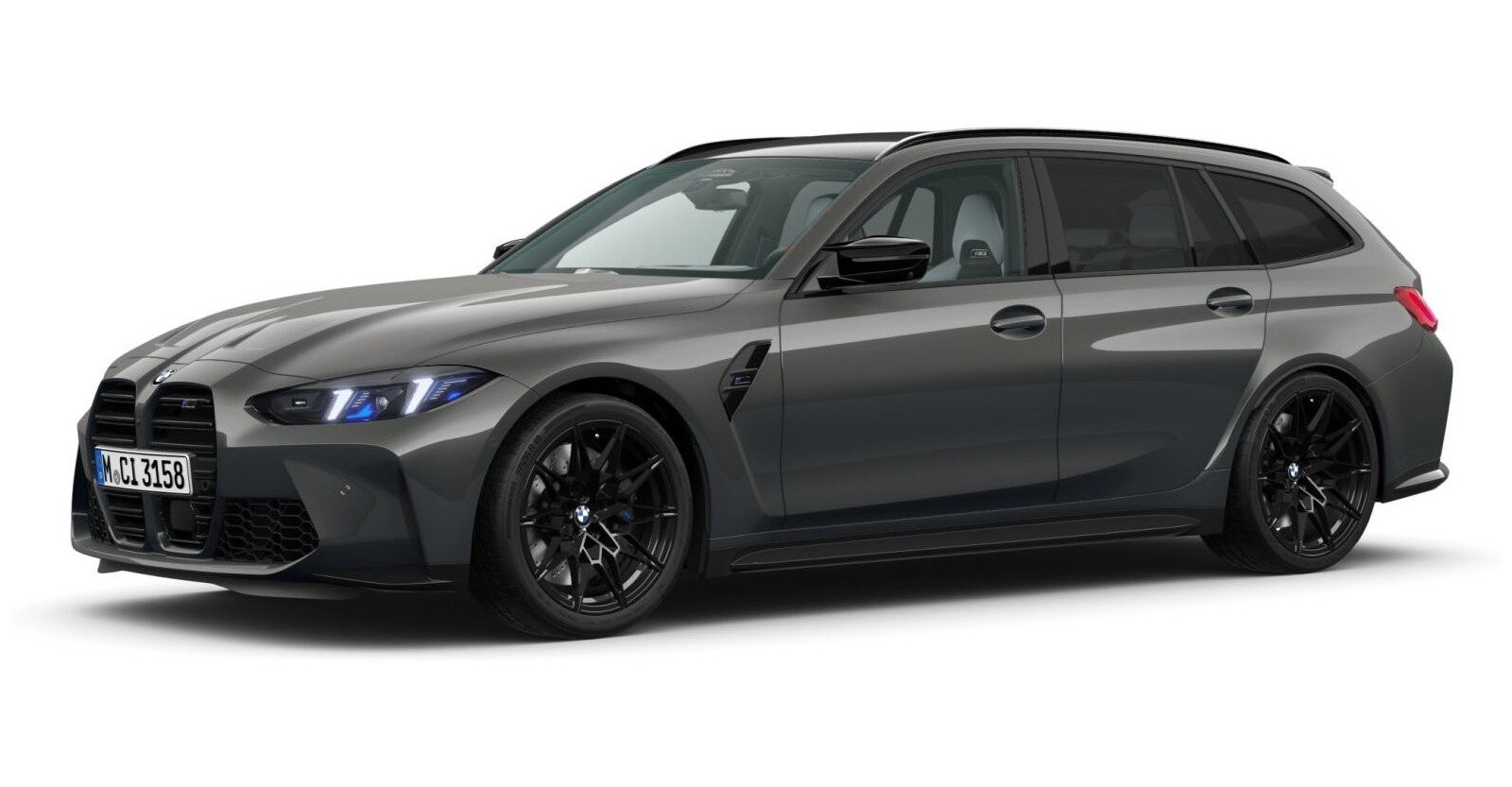 BMW M3 Competition Touring mit M xDrive in Grau von vorne