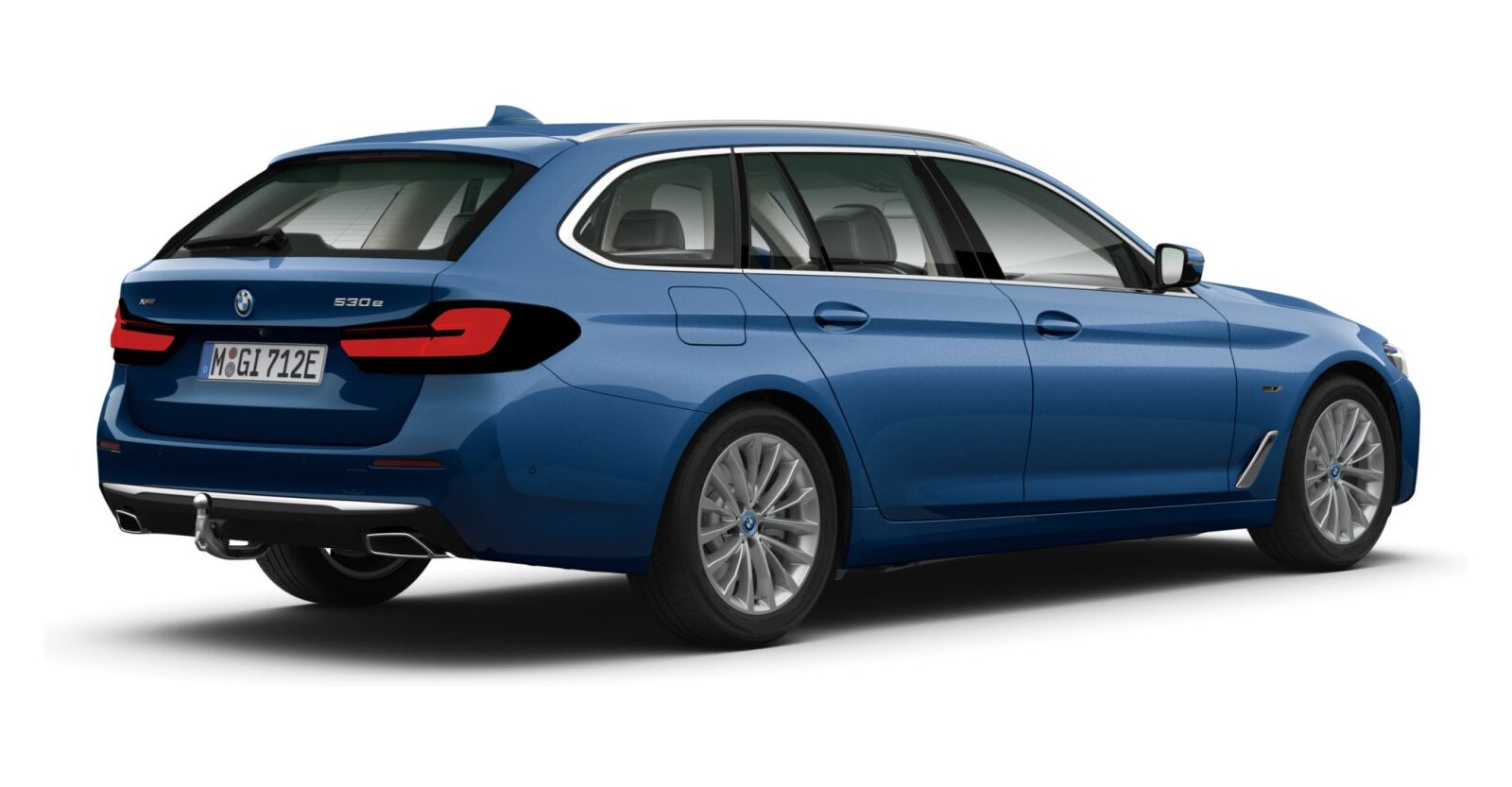 BMW BMW 5er in Blau von hinten