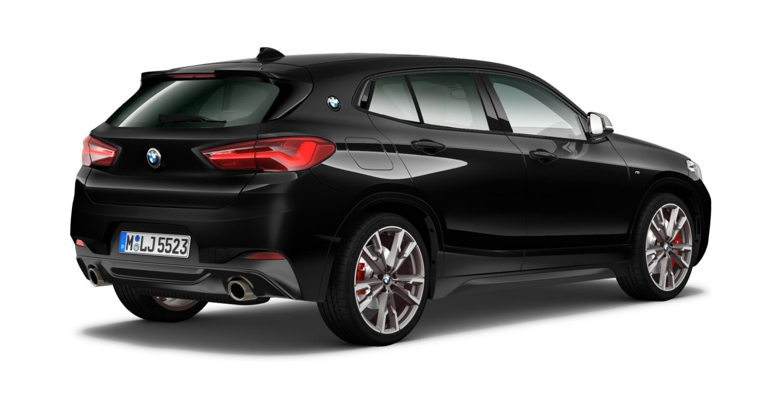 BMW BMW X in Schwarz von hinten