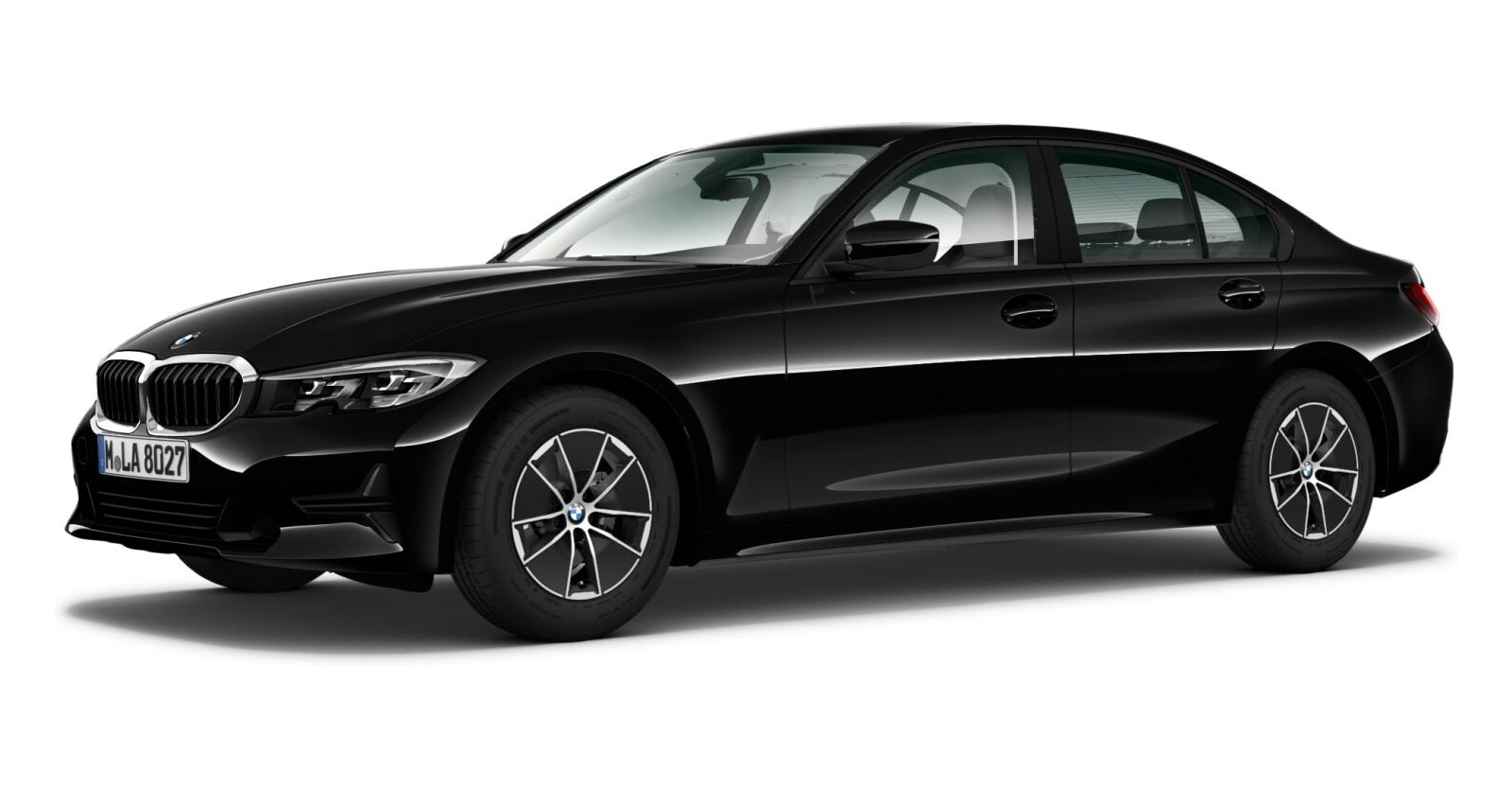 BMW BMW 3er in Schwarz von vorne BMW BMW 3er in Schwarz von vorne