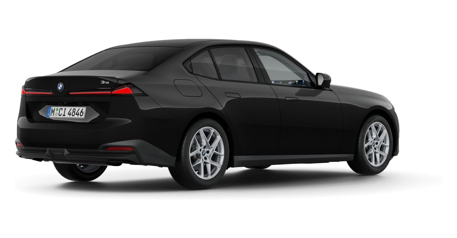 BMW BMW 3er in Schwarz von hinten