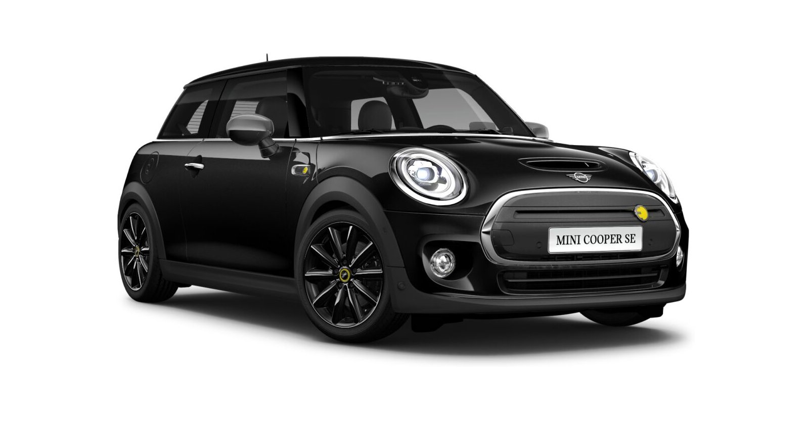 MINI Cooper SE in Schwarz von vorne MINI Cooper SE in Schwarz von vorne