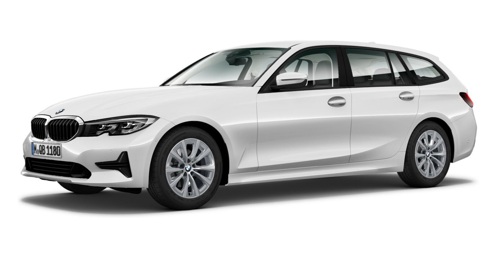 BMW 318d Touring in Weiß von vorne