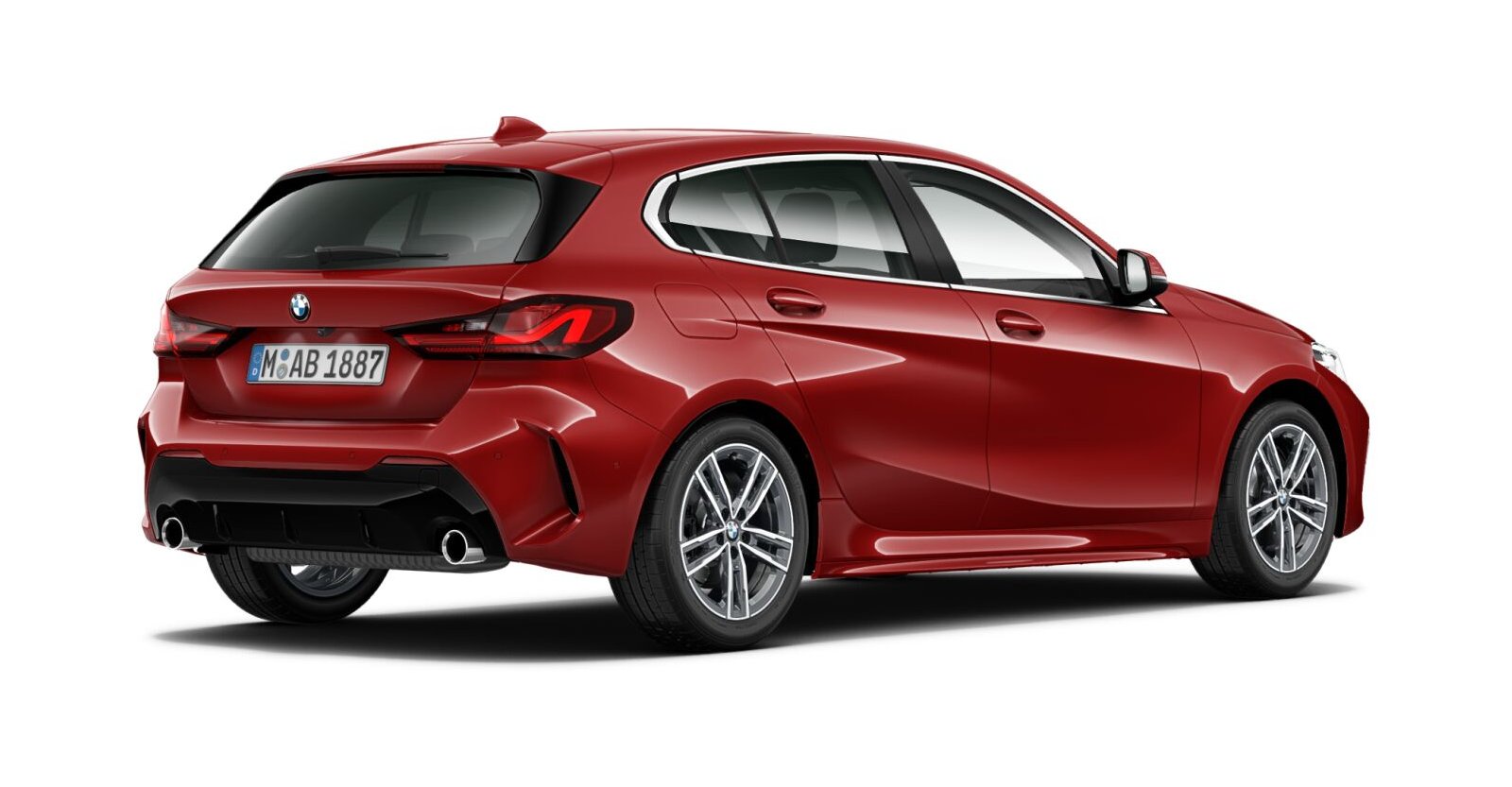 BMW BMW 1er in Rot von hinten BMW BMW 1er in Rot von hinten
