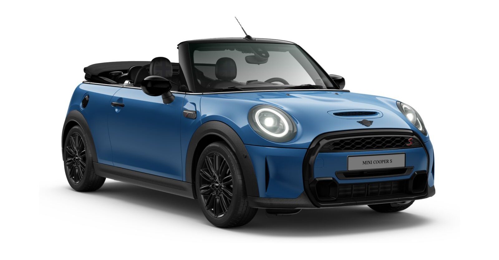 MINI MINI Cabrio in Blau von vorne MINI MINI Cabrio in Blau von vorne