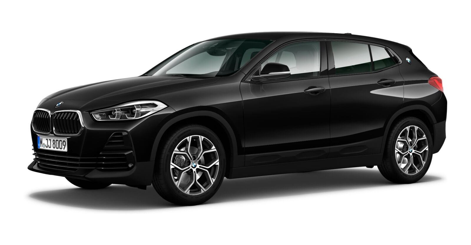 BMW X2 sDrive18d in Schwarz von vorne BMW X2 sDrive18d in Schwarz von vorne