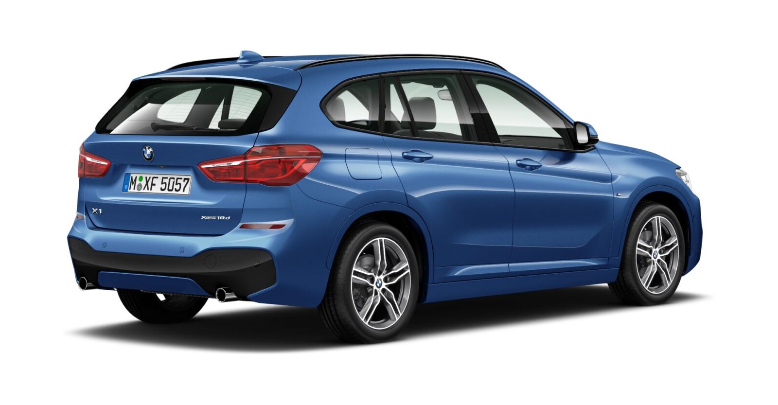 BMW BMW X in Blau von hinten BMW BMW X in Blau von hinten