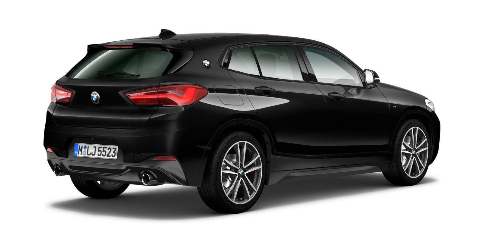 BMW BMW X in Schwarz von hinten