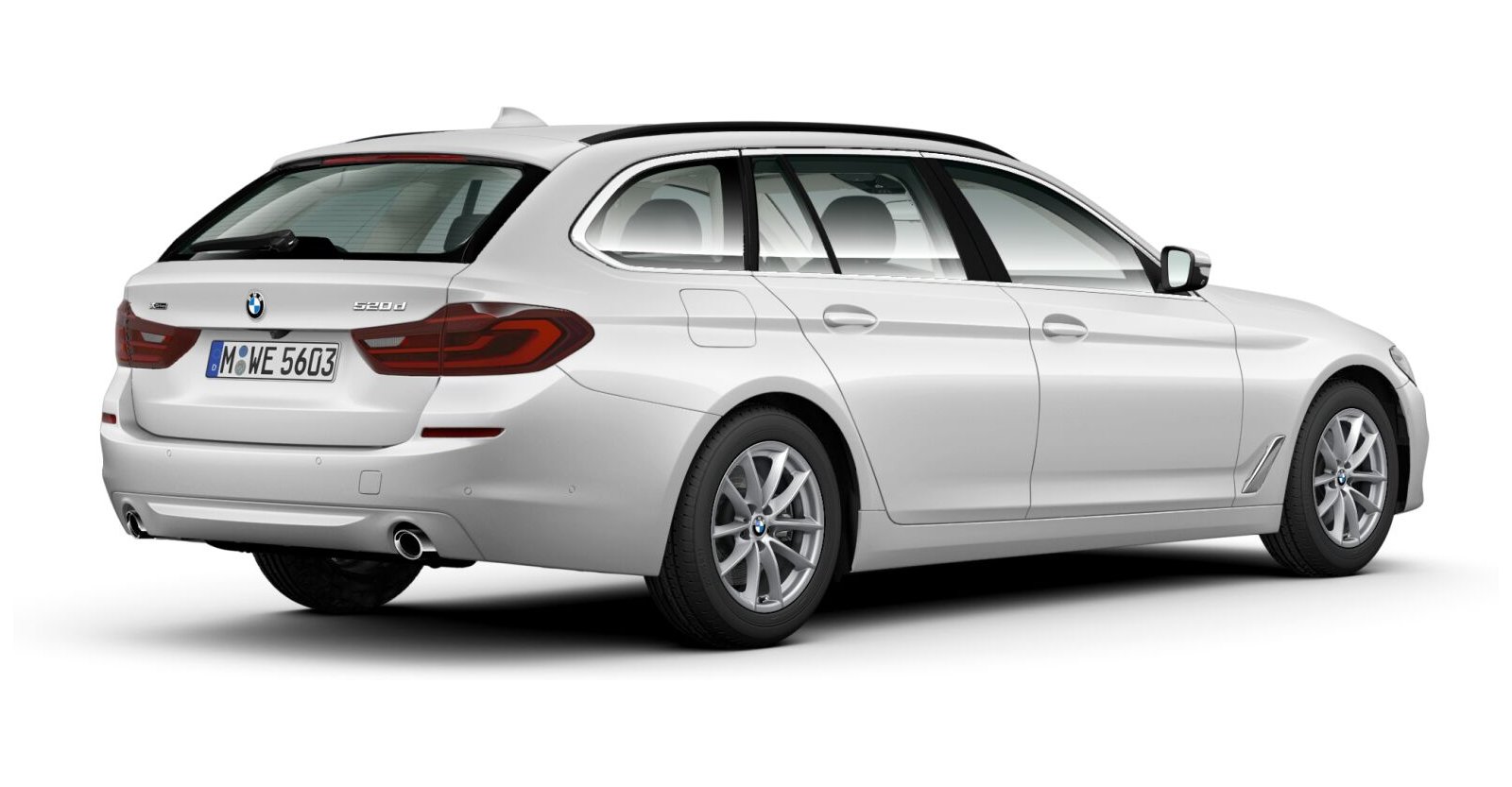 BMW BMW 5er in Weiß von hinten