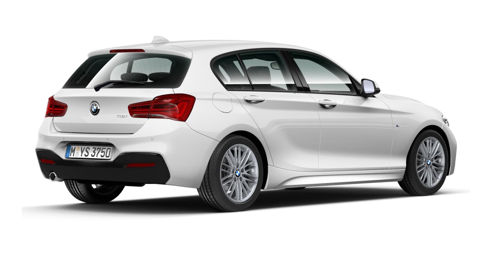 BMW BMW 1er in Weiß von hinten BMW BMW 1er in Weiß von hinten