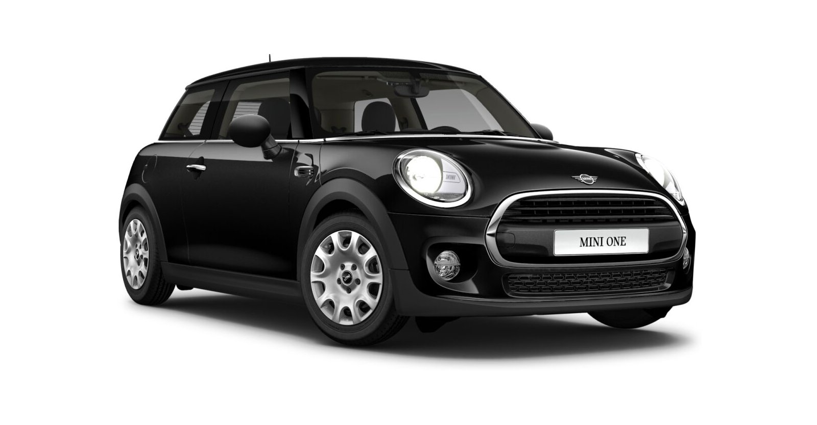 MINI One 3-Türer in Schwarz von vorne