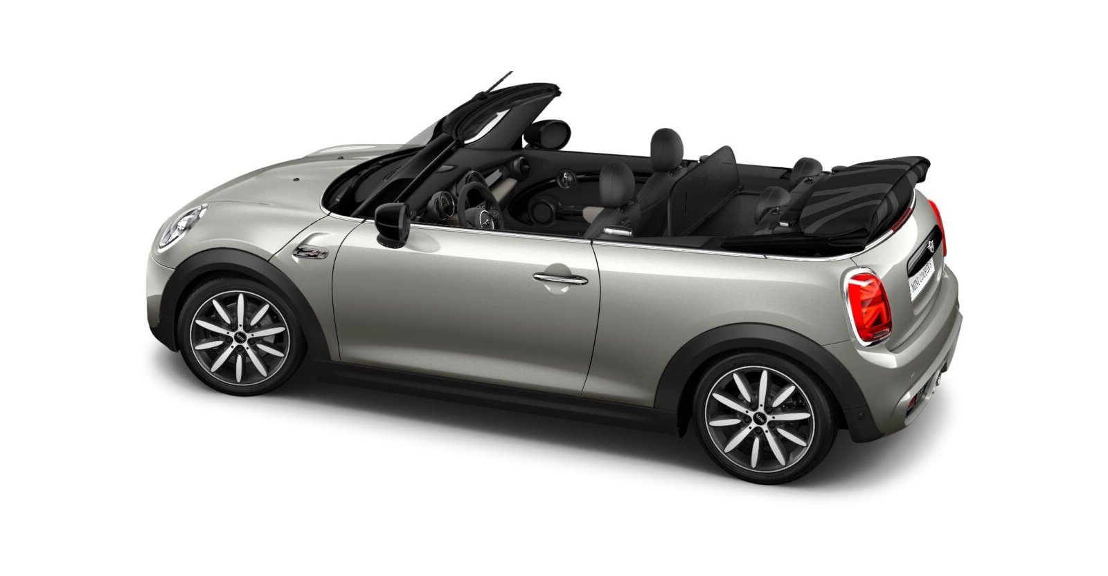 MINI MINI Cabrio in Silber von hinten MINI MINI Cabrio in Silber von hinten