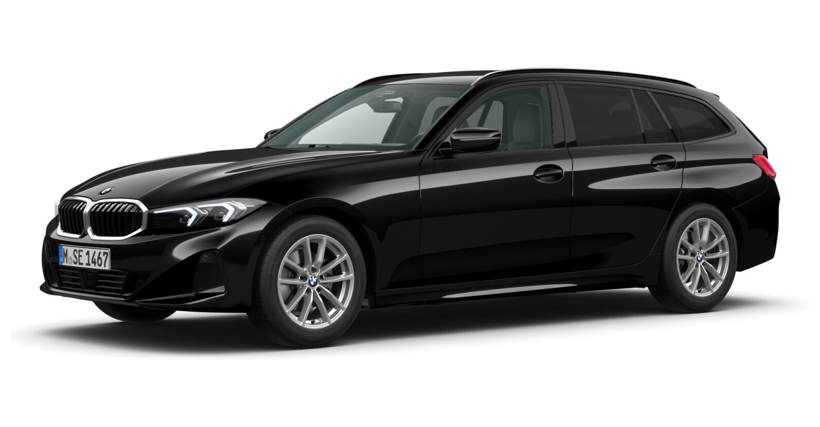 BMW BMW 3er in Schwarz von vorne