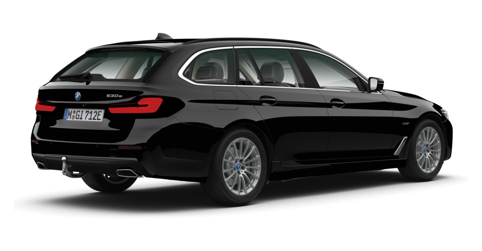 BMW BMW 5er in Schwarz von hinten