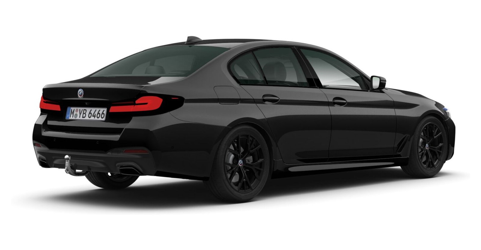 BMW BMW 5er in Schwarz von hinten
