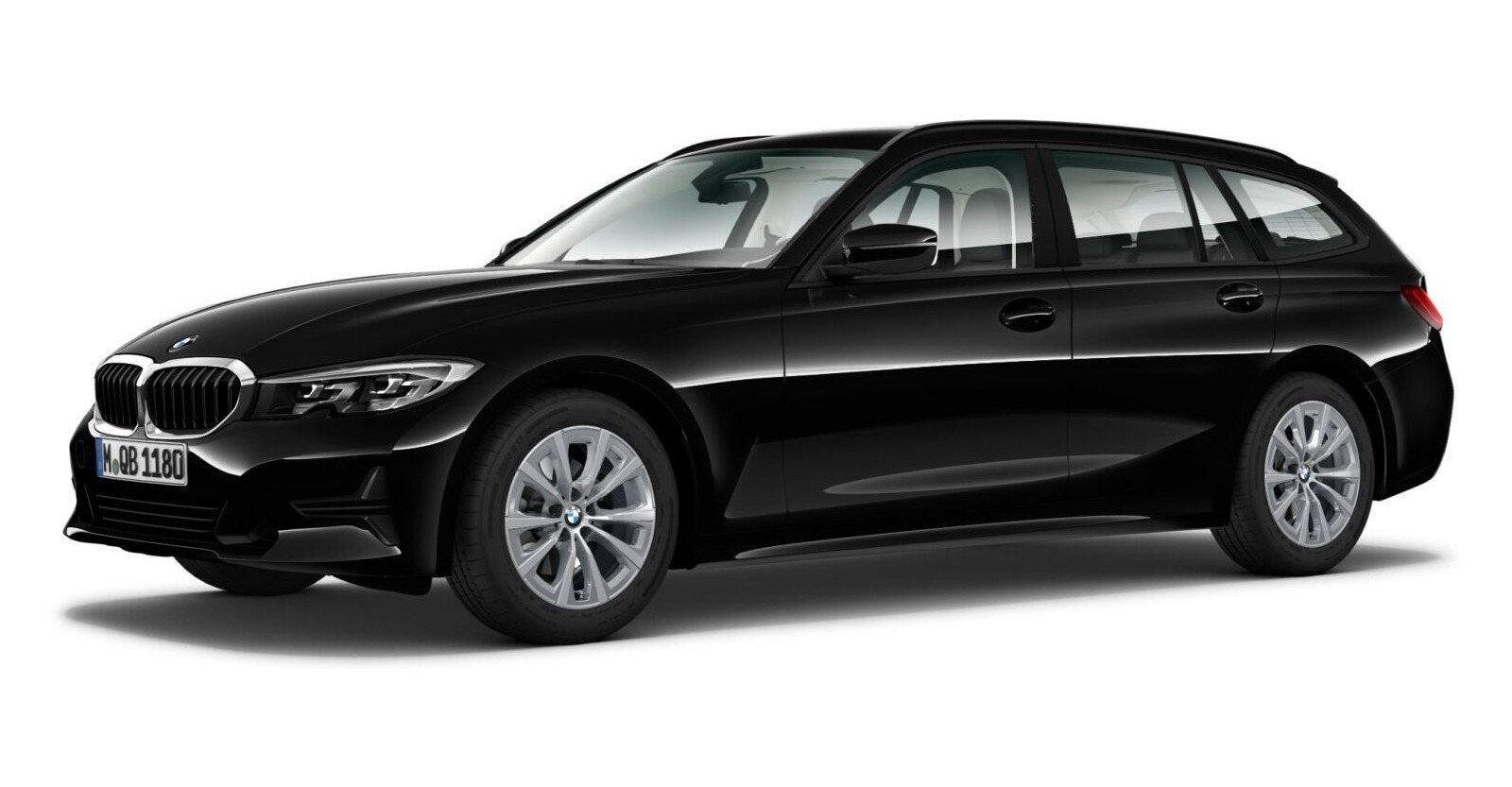 BMW BMW 3er in Schwarz von vorne BMW BMW 3er in Schwarz von vorne