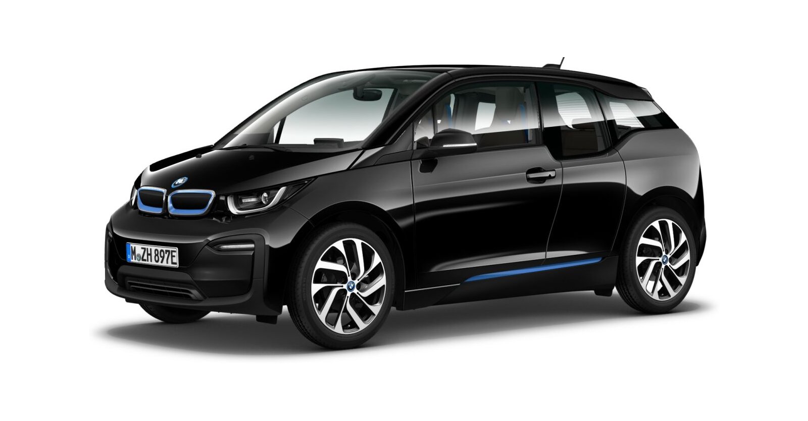 BMW BMW I in Schwarz von vorne