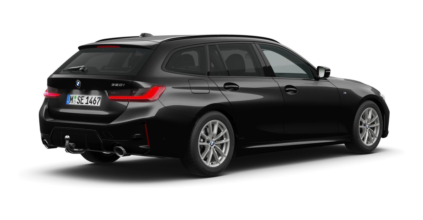 BMW BMW 3er in Schwarz von hinten