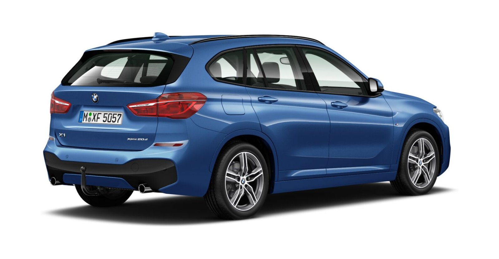 BMW BMW X in Blau von hinten BMW BMW X in Blau von hinten