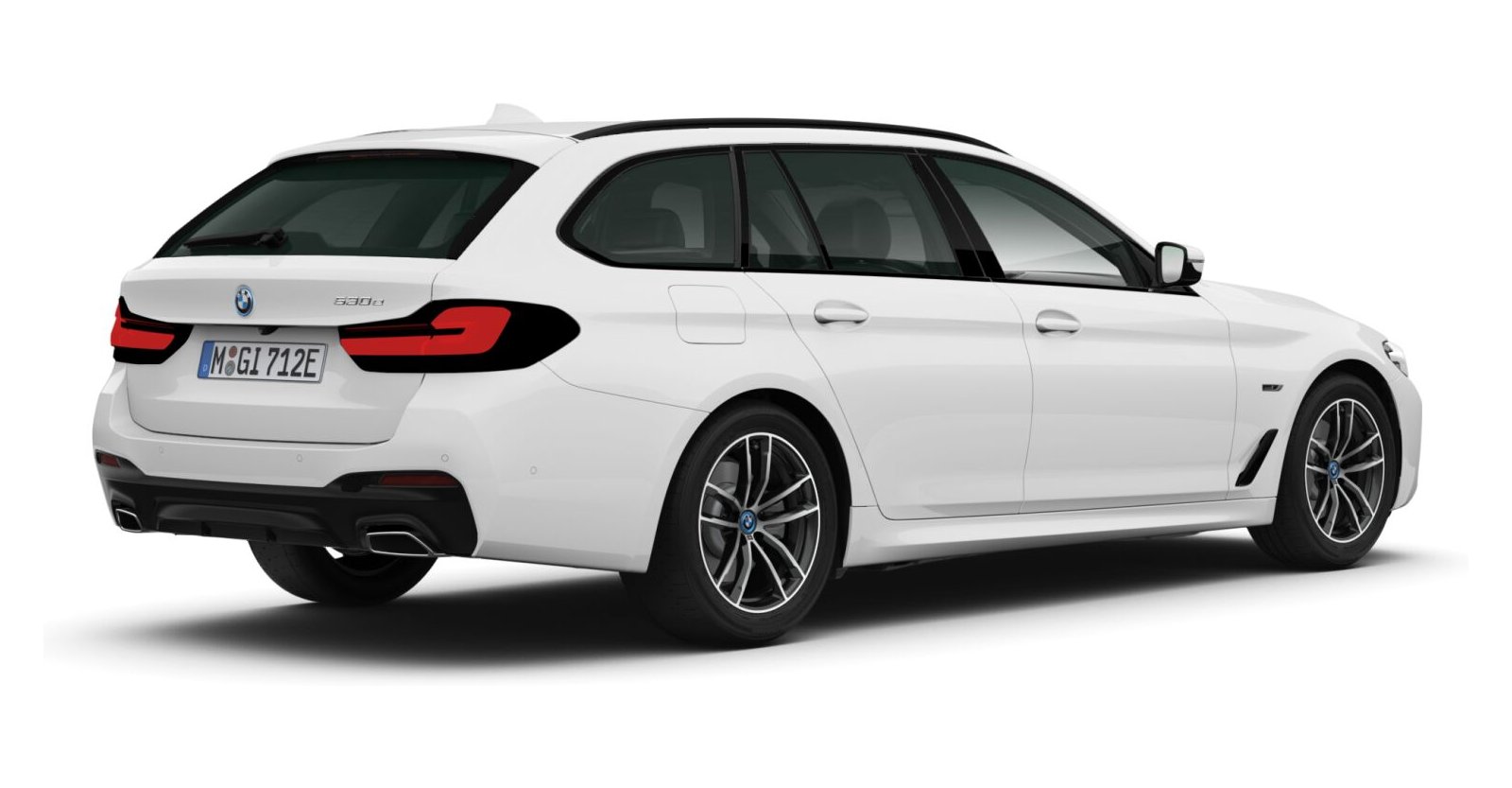 BMW BMW 5er in Weiß von hinten