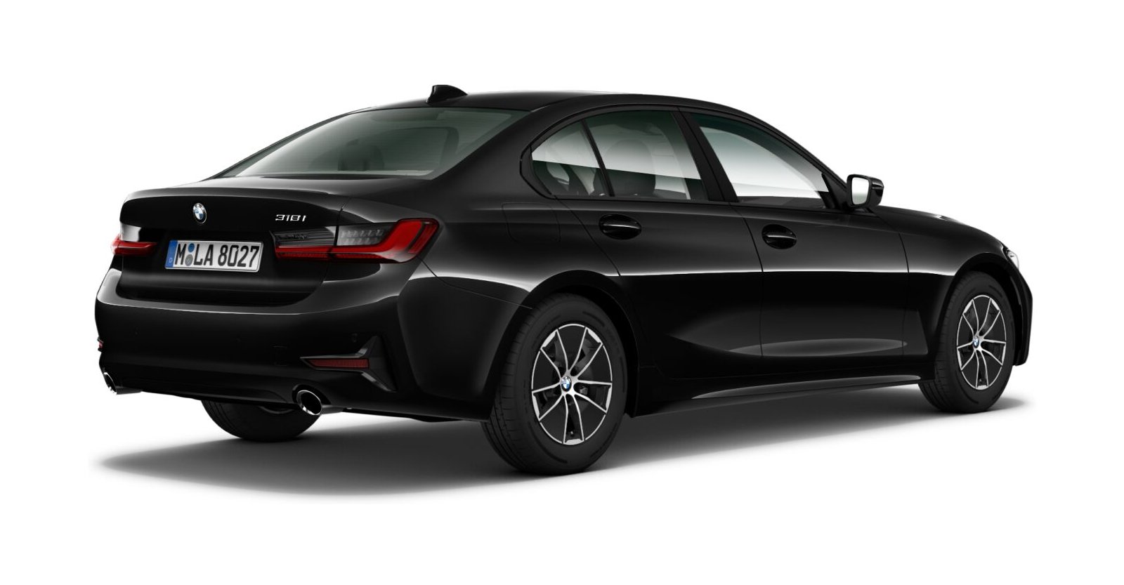 BMW BMW 3er in Schwarz von hinten