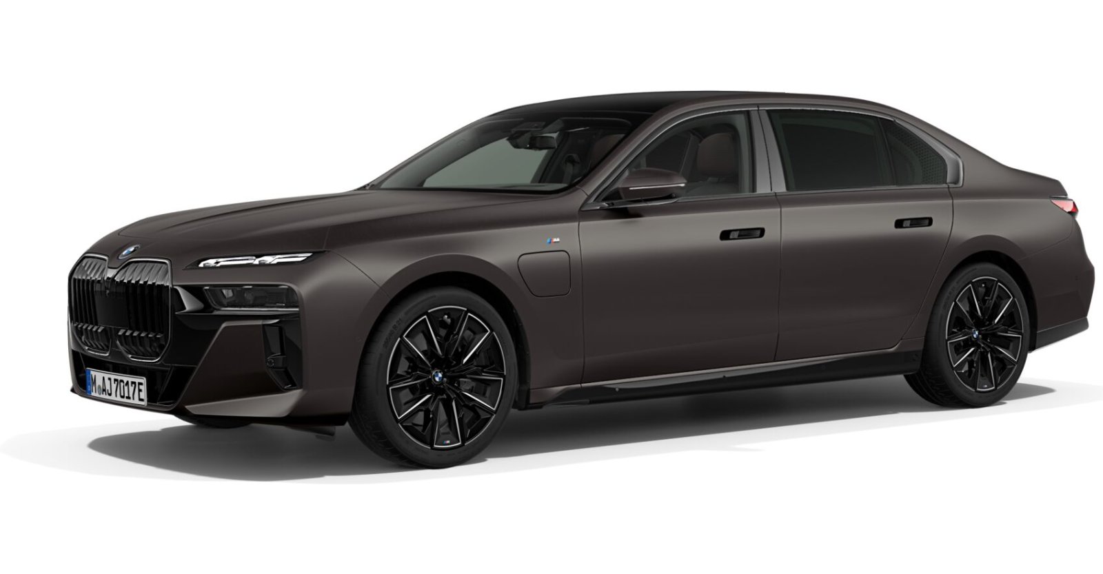 BMW 750e xDrive Limousine in Grau von vorne