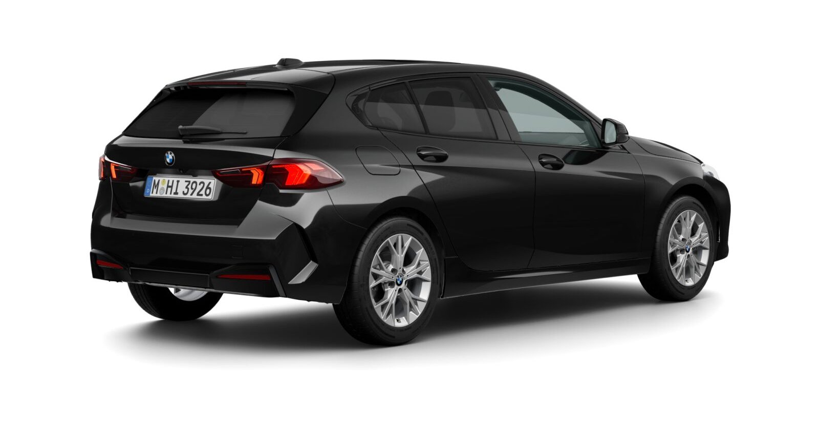 BMW BMW 1er in Schwarz von hinten