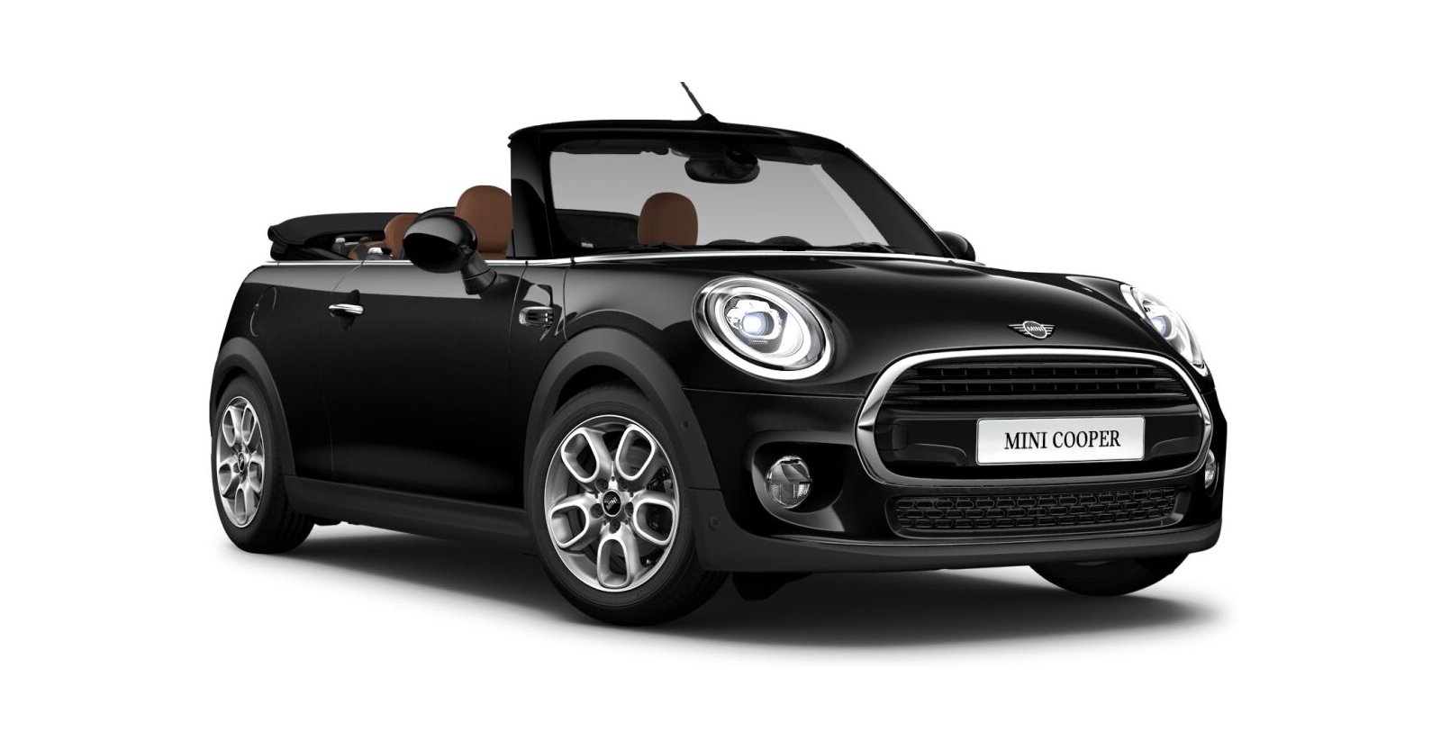 MINI Cooper Cabrio in Schwarz von vorne