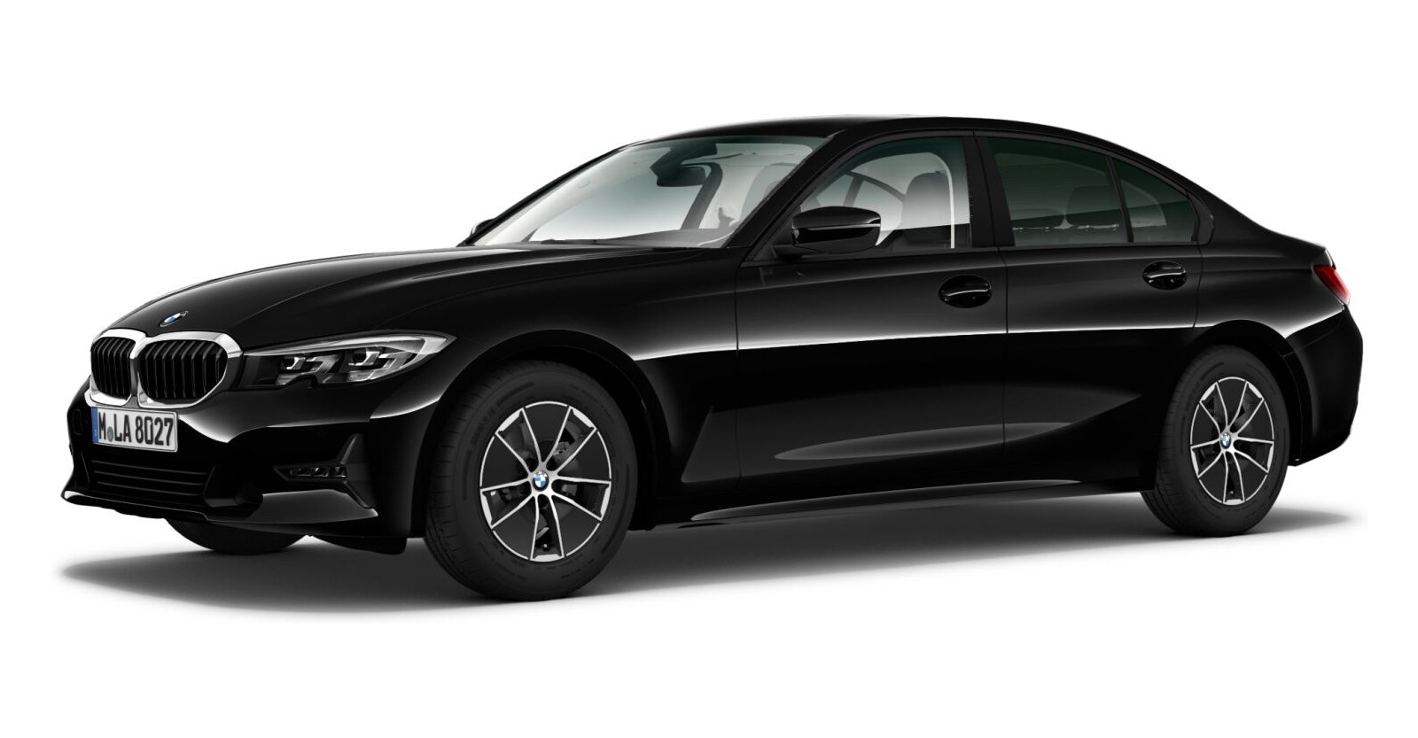 BMW BMW 3er in Schwarz von vorne BMW BMW 3er in Schwarz von vorne