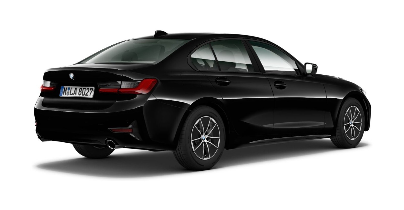 BMW BMW 3er in Schwarz von hinten BMW BMW 3er in Schwarz von hinten