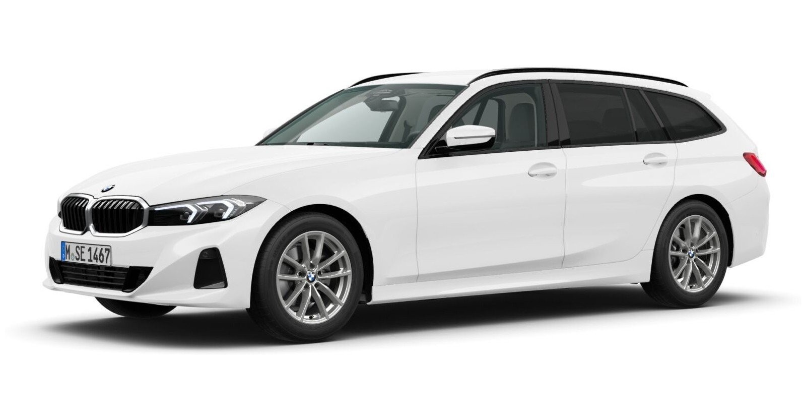 BMW 320i Touring in Weiß von vorne