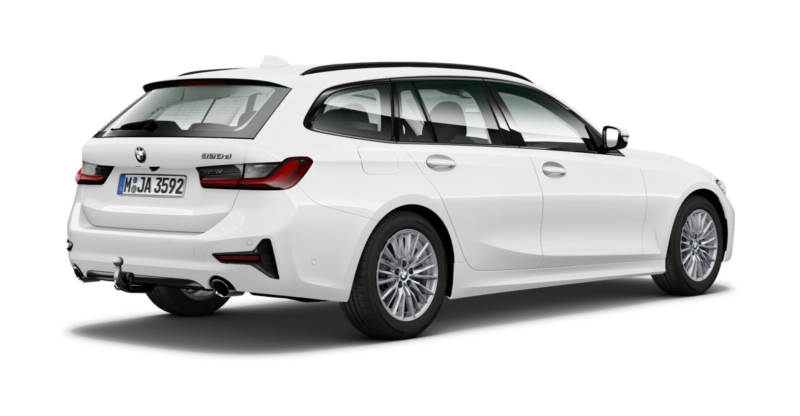 BMW BMW 3er in Weiß von hinten BMW BMW 3er in Weiß von hinten