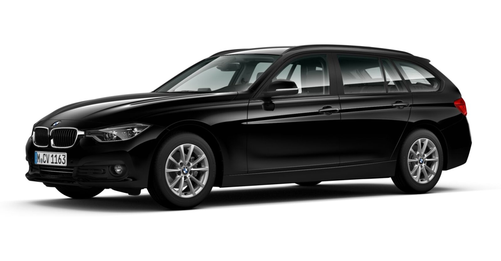 BMW BMW 3er in Schwarz von vorne BMW BMW 3er in Schwarz von vorne