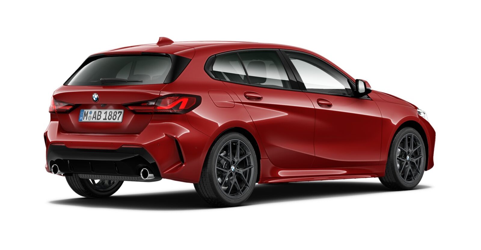 BMW BMW 1er in Rot von hinten BMW BMW 1er in Rot von hinten