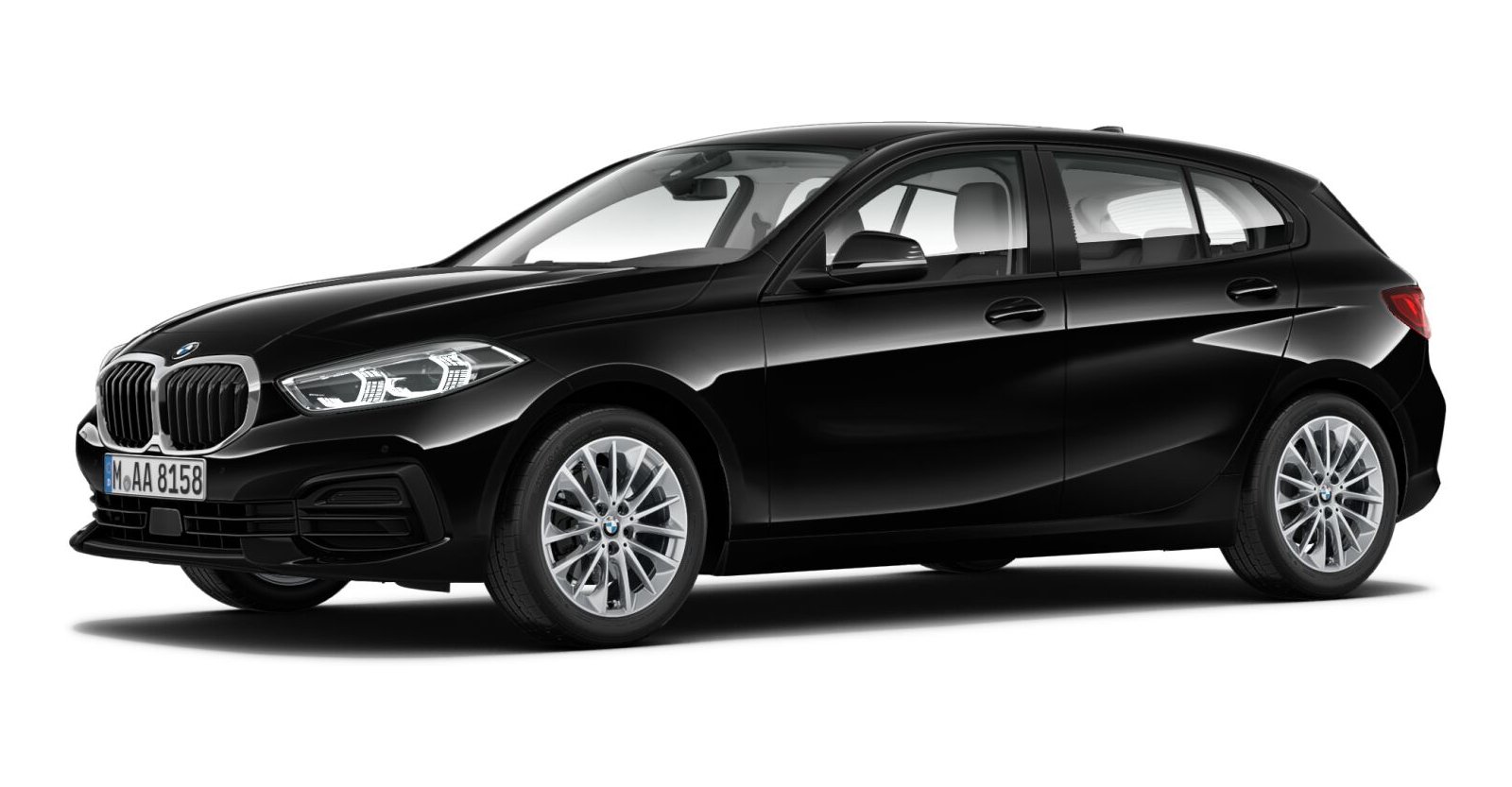 BMW BMW 1er in Schwarz von vorne BMW BMW 1er in Schwarz von vorne
