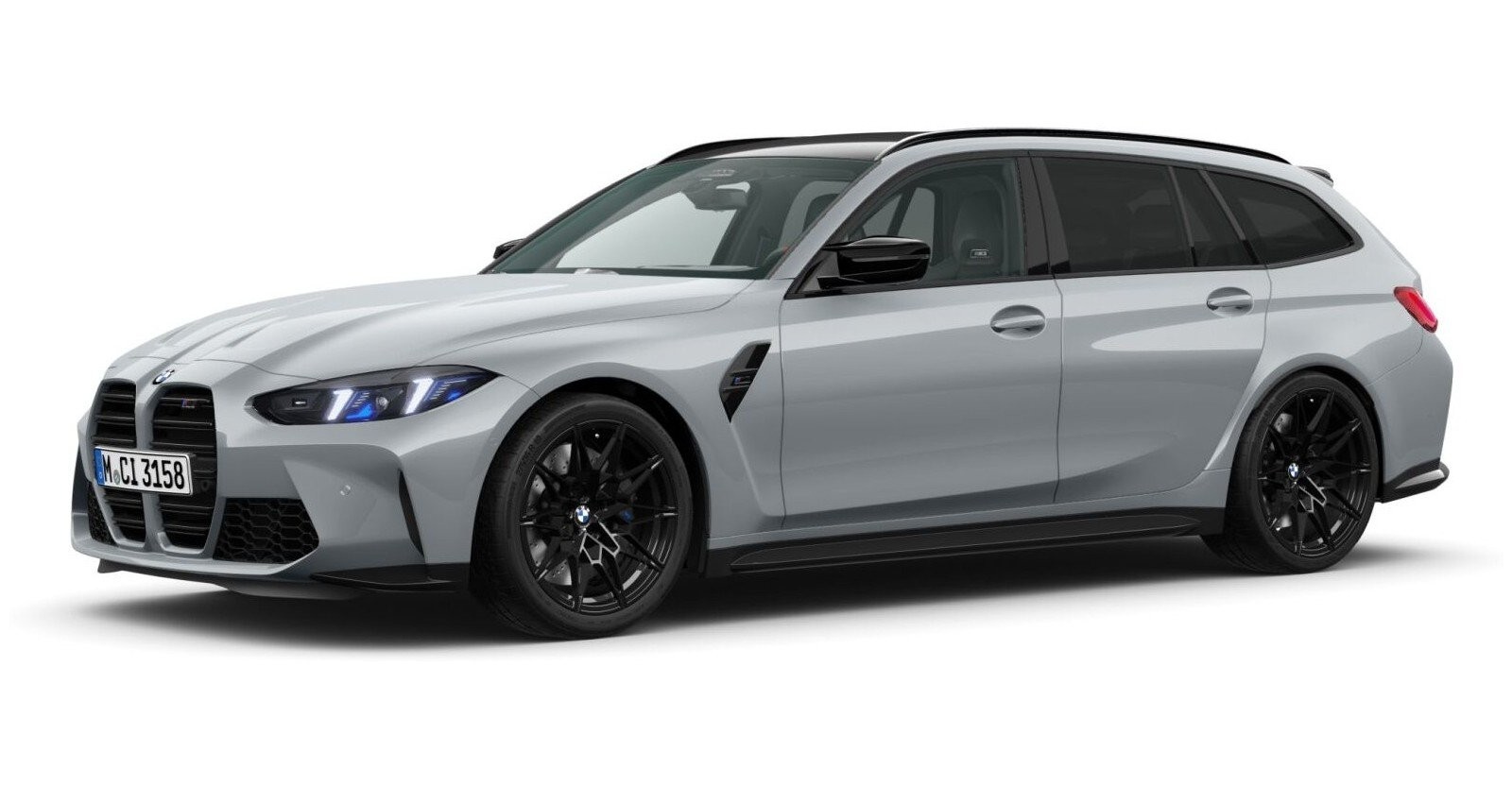 BMW M3 Competition Touring mit M xDrive in Grau von vorne