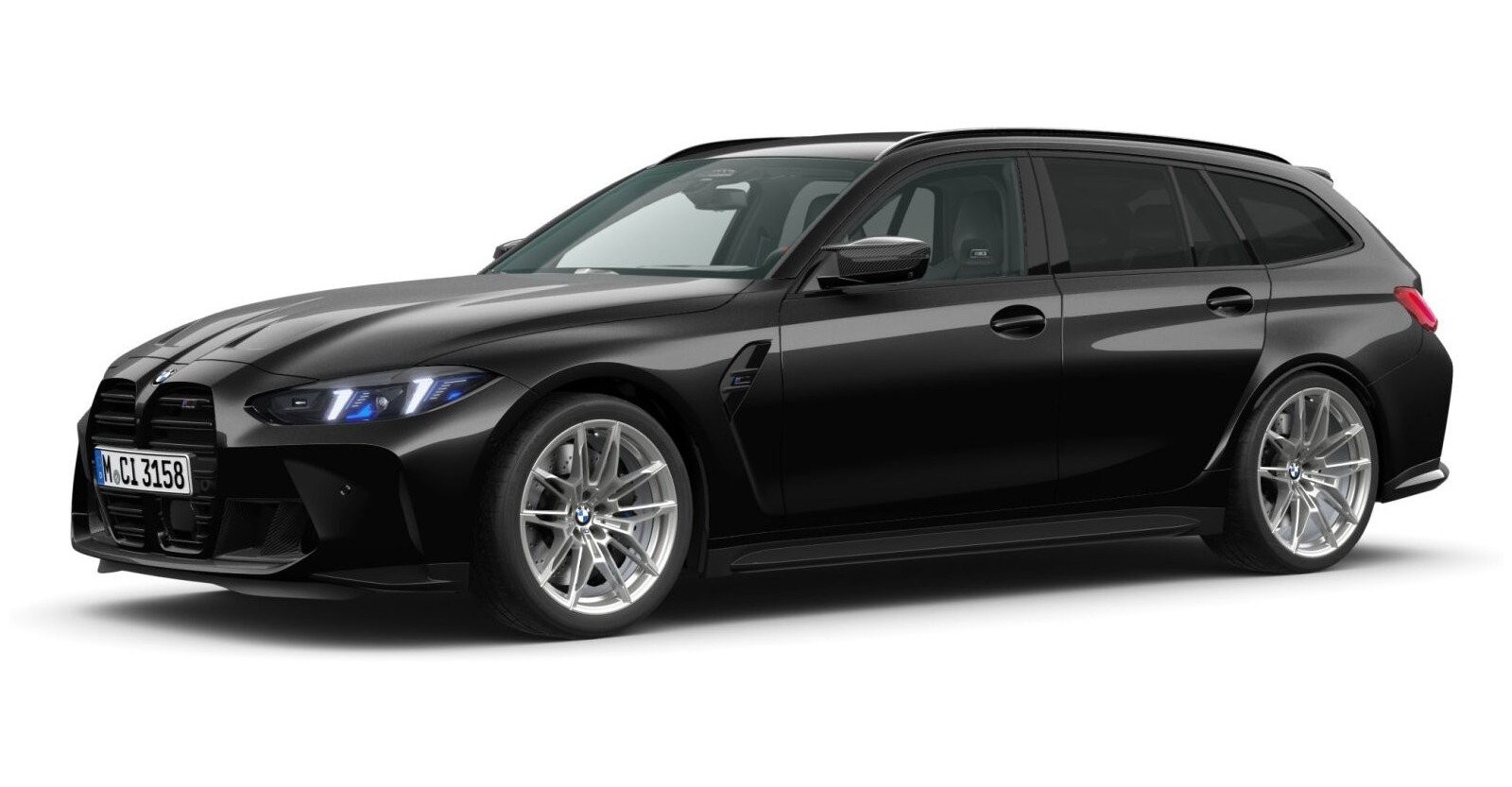 BMW M3 Competition Touring mit M xDrive in Schwarz von vorne