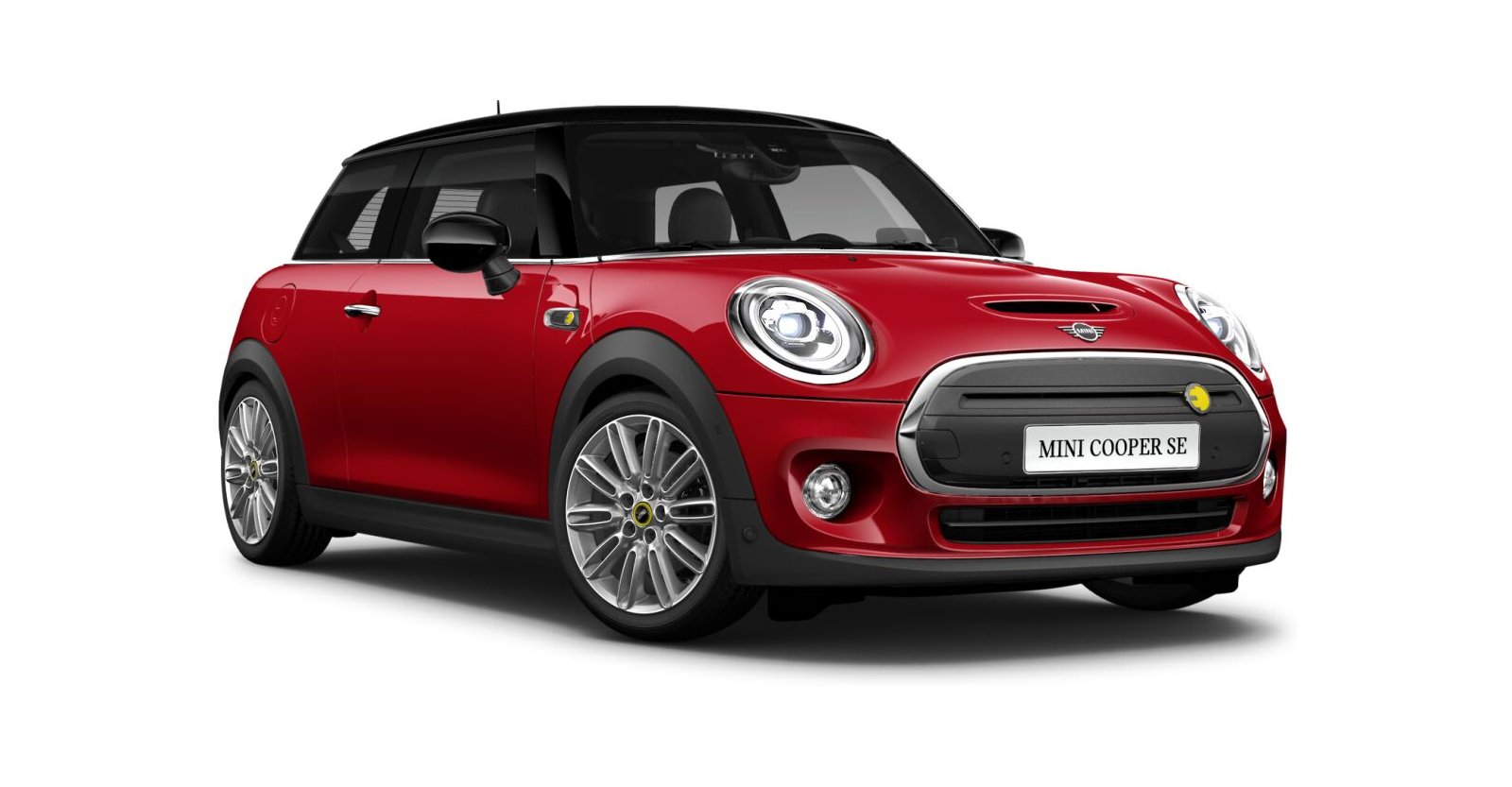 MINI Cooper SE in Rot von vorne